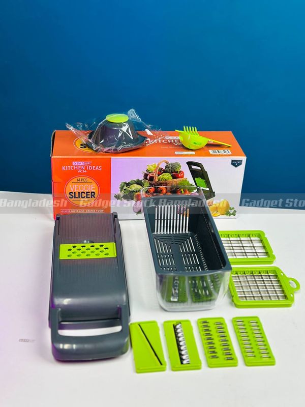 GearUP VC14 Premium 14-in-1 Vegetable and Fruits Multifuction Cutting Slicer Kitchen Tools
