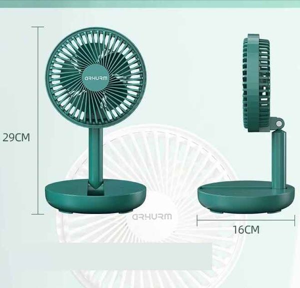 Rechargeable 5-inches Folding fan HCZ21 Green / White colour - Image 3