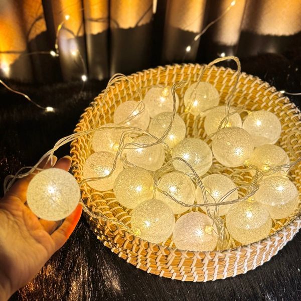 Cotton Ball Fairy Decorative Lights
