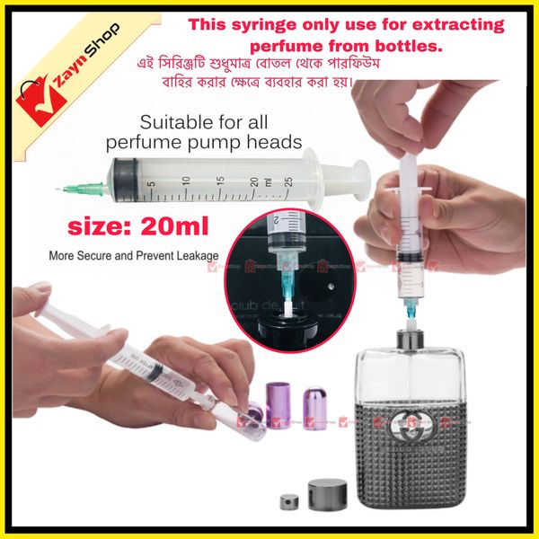 Perfume Refill kit Pump Syringe Tool 20ml 1pcs for Perfume extracting and Transfer to empty Refillable Bottles