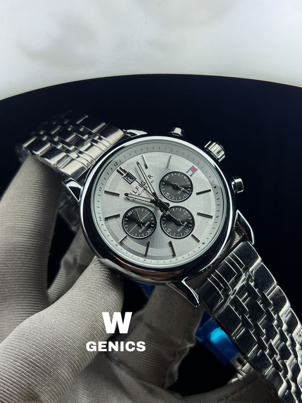 Hilfiger Chain White Dial Black Sub Dial Semi AAA