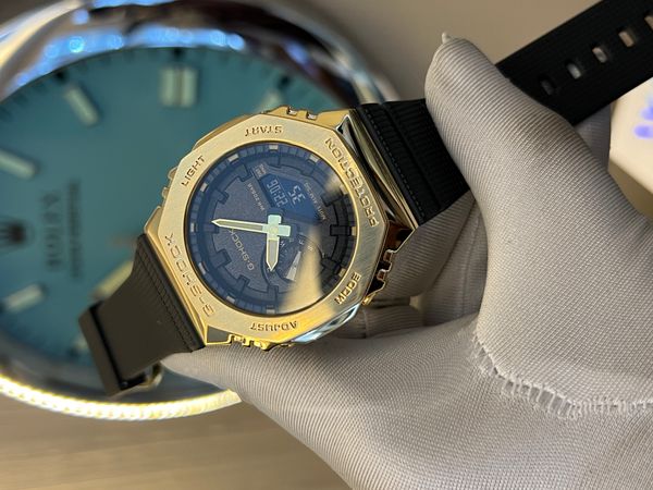 CASIO G SHOCK GM 2100 Gold Case Black Belt AAA