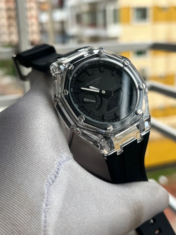 CASIO G SHOCK 2100 TRANSPARENT BLACK WATER