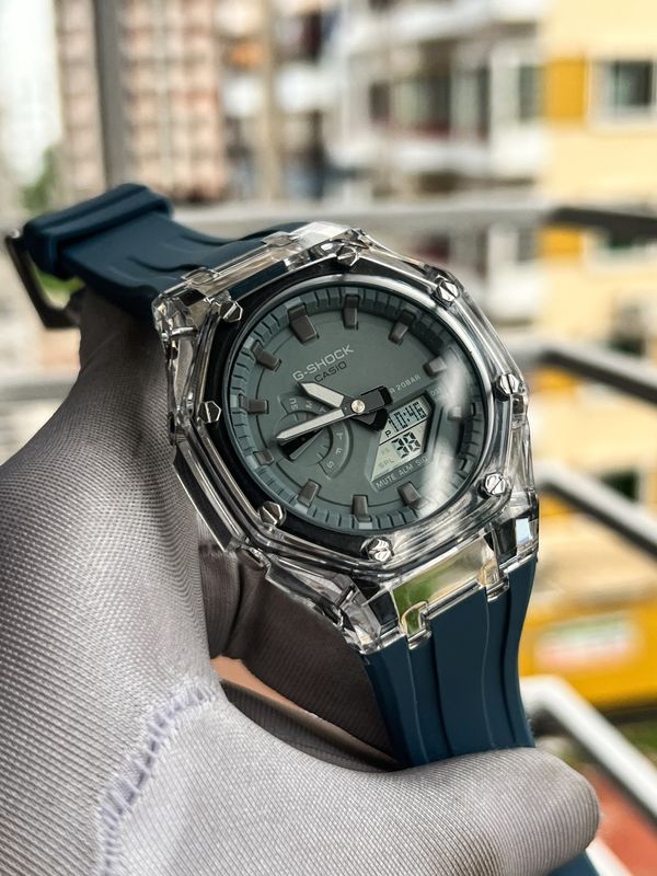 CASIO G SHOCK 2100 TRANSPARENT GRAY DIAL