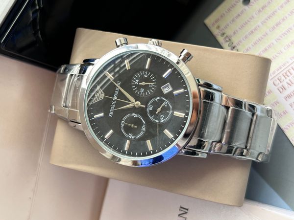 Emporio Armani Silver Black Dial AA Grade