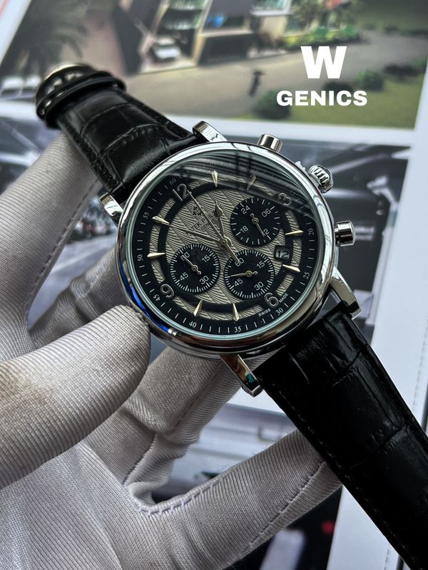 Patek Gray Dial Silver Case Black Belt AA