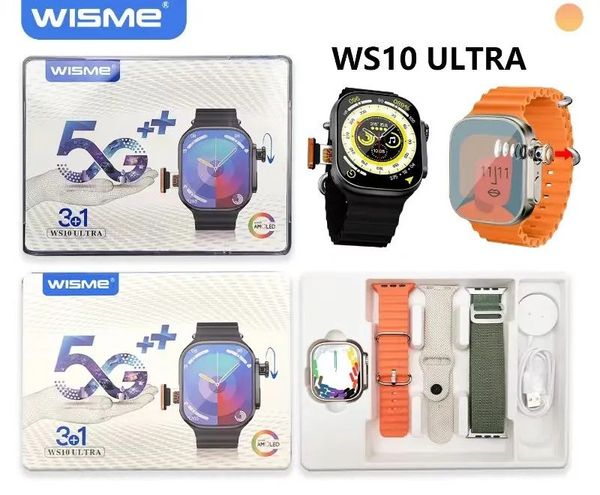 WS10 Ultra 5G Android Smartwatch | 360° Rotating Camera | 8GB RAM + 128GB Storage | Triple Strap Set & Accessories