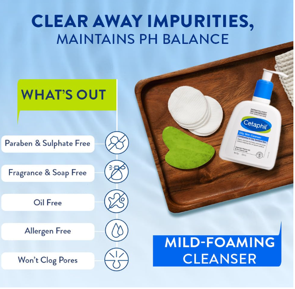 Cetaphil Oily Skin Cleanser, Daily Face Wash For Oily, Acne Prone Skin, Gentle Foaming, 250Ml - Image 3