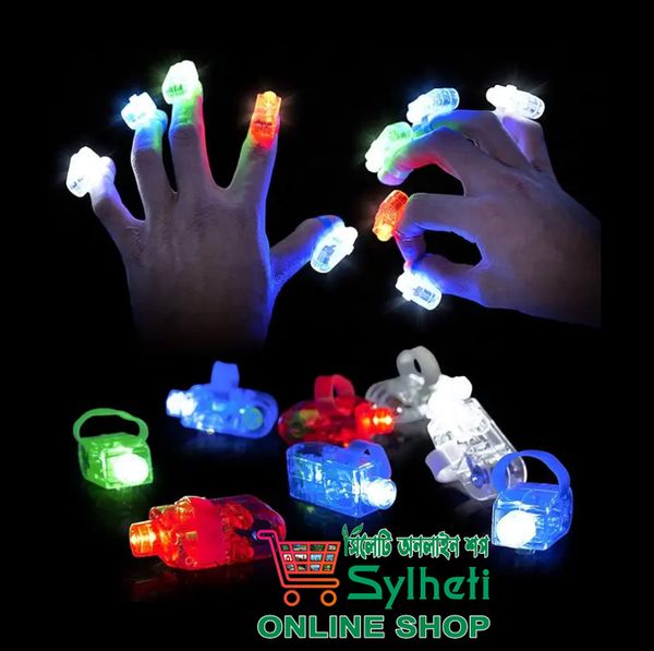 Pack of 05: LED Projection Finger Lights – Bright, Fun & Colorful Party Accessories