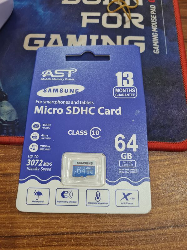 Samsung 64GB Micro SDHC Card, High Speed, Waterproof