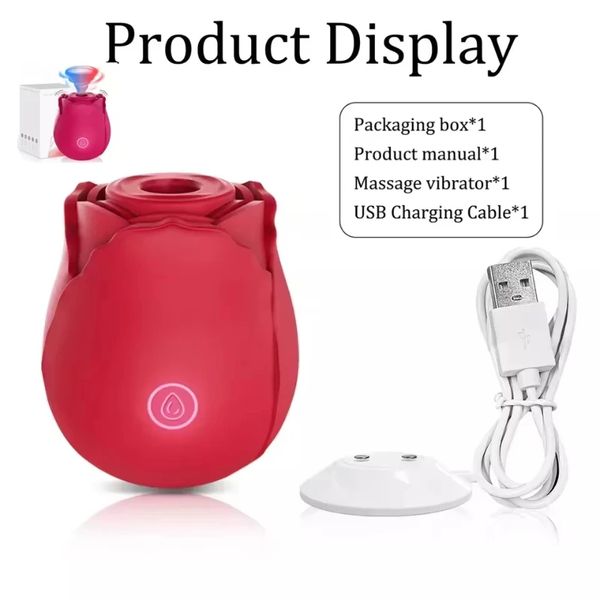 Rose Shape Vagina Sucking Vibrator Intimate Good Nipple Sucker Oral Licking Clitoris Stimulation Powerful Sex Toys for Women