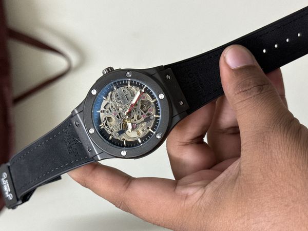 HUBLOT AUTO BLACK BELT RED STONE