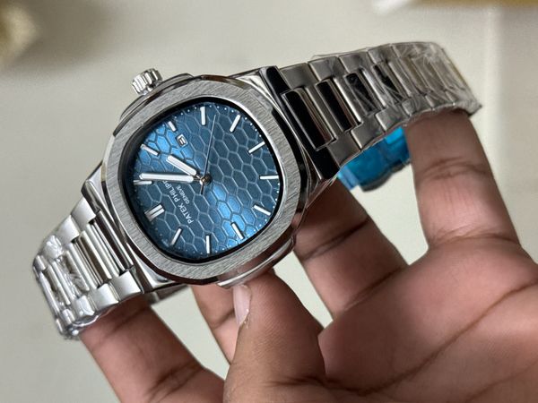 PATEK NAUTILUS HONEYCOM BLUE DIAL SWEEP