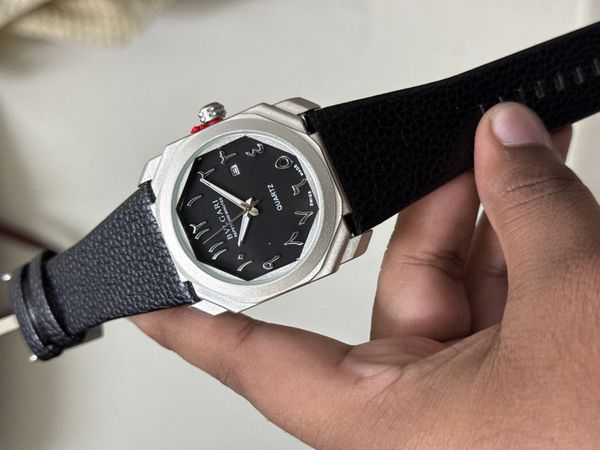 BVLGARI ARABIC MATT CASE BLACK BELT BLACK DIAL