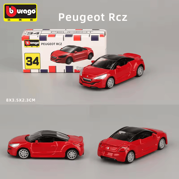 Bburago 1:64 Peugeot RCZ Red Diecast Model Car