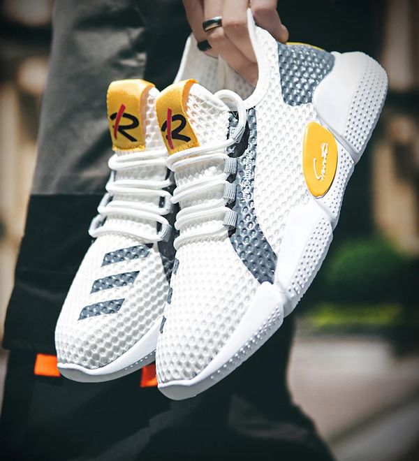 Premium Bright Flow Sneakers (White & Citron) (C-01)