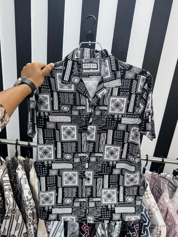 China indigo fabrics half sleev qvan collar shirt.