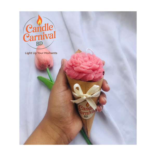 Pink peony Bouquet candle