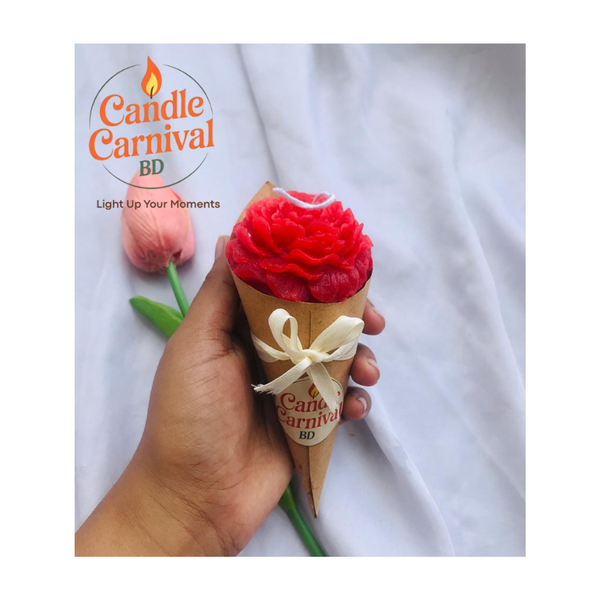 Red Peony Bouquet Candle
