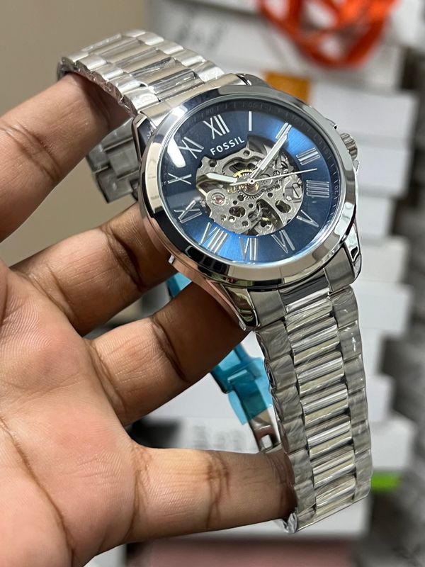 FOSSIL AUTO CHAIN BLUE DIAL