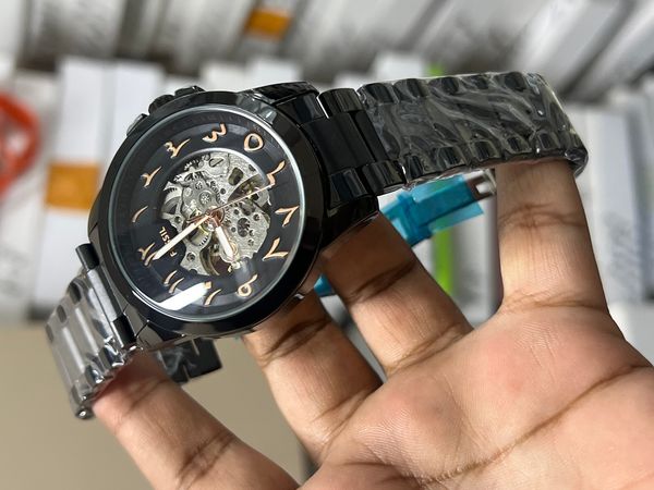 FOSSIL AUTO CHAIN ARABIC BLACK