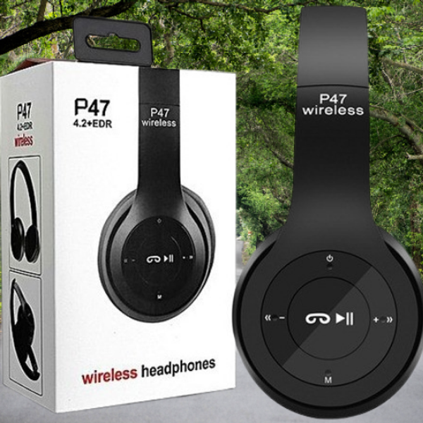 P47 Wireless Bluetooth Headphones – Lightweight, Foldable & Stylish