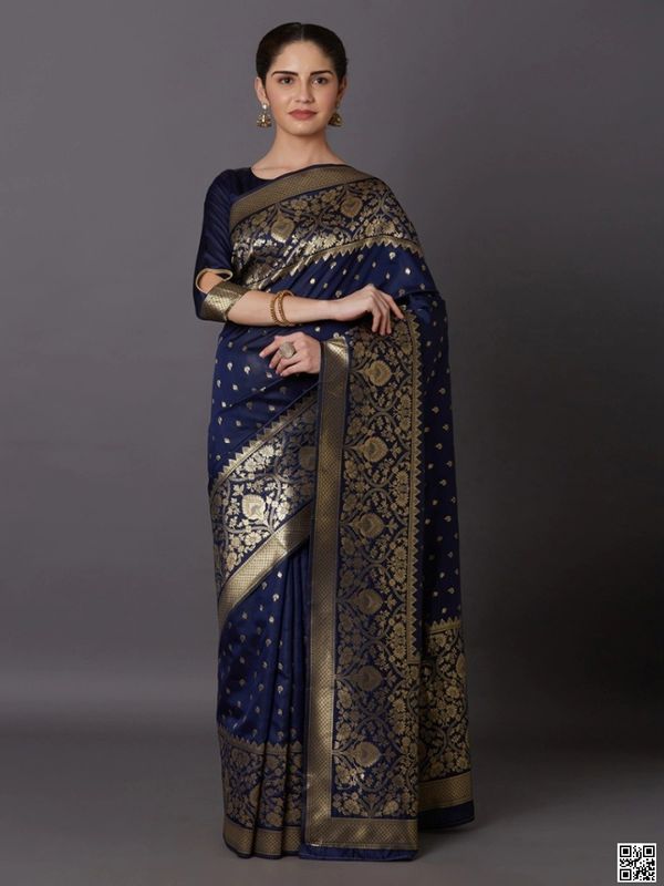 Latest & Exclusive Luxury Stylish Glorious Design Saree With Gorgeous Blouse Piece For Woman