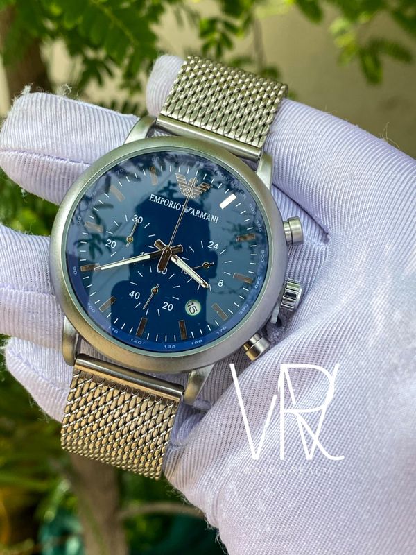 ARMANI MESH CHAIN MATT BLUE DIAL