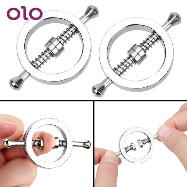 1 Pair Sex Slave Restraint Adjustable Metal Nipple Clip Adult Games Nipple Stimulator Play Clamp Sex Toys for Couple
