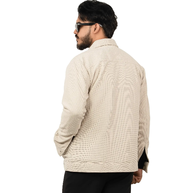 Men’s Premium Solid Off White Shacket