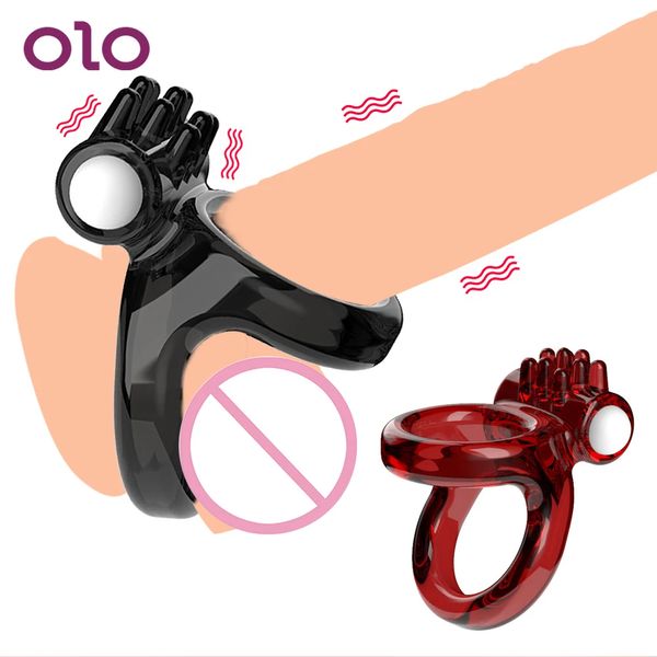 Penis Ring Enlargement Soft Silicone Tentacle Vibration Time Delay Rings Couple Lover Male Sexy Dual Ring Sex Toys for Men