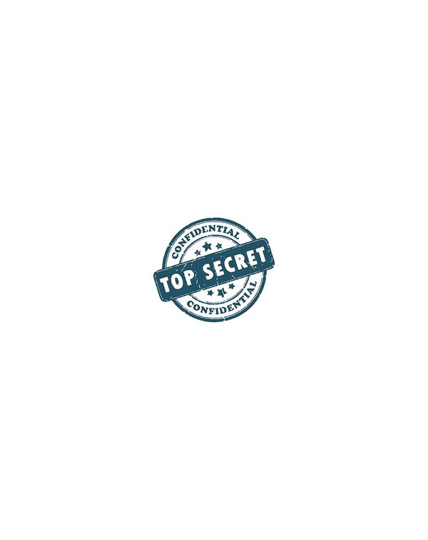 Top Secret (Blue) 200 Page Plain White Notebook