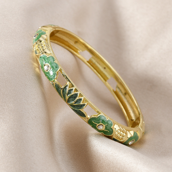 Green Lotus Bangle