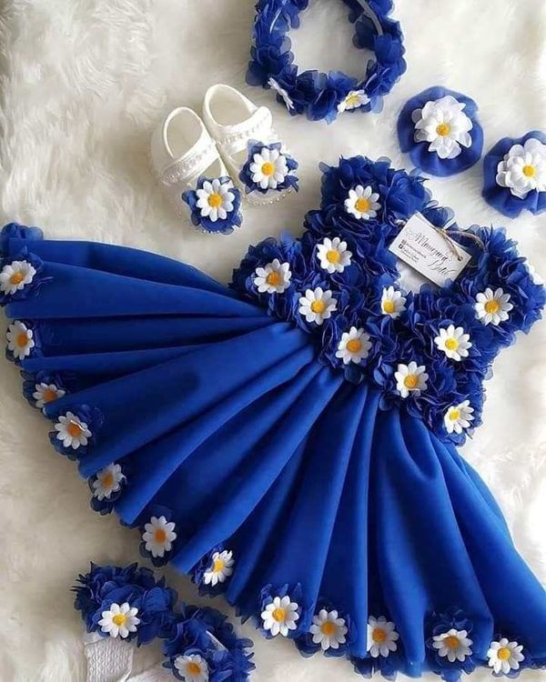 Flower baby dress China tissu + china sattin