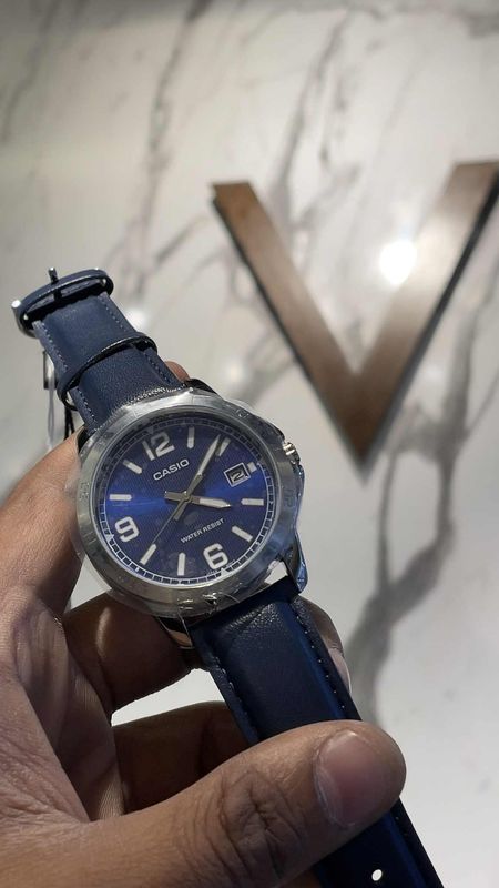 Casio MTP-V004L-2B Men’s Blue Leather Watch with Blue Dial