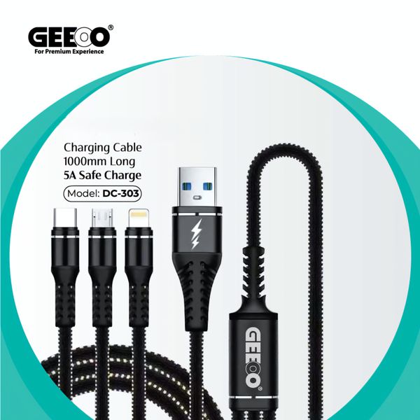 Geeoo DC-301 3in1 Long Data Cable