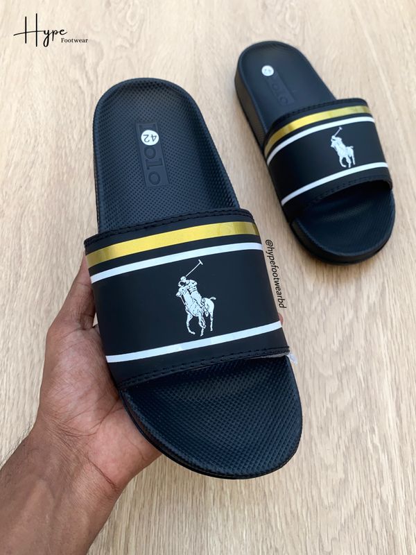 Polo Ralph Lauren Slide (Black-Gold)