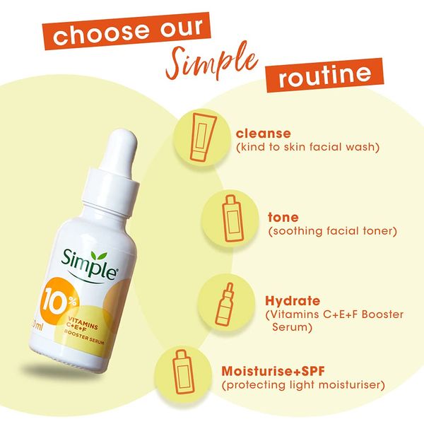 Simple Booster Serum 10% Vitamins C + E + F-30ml