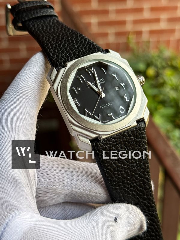 BVLGARI ARABIC MATT CASE BLACK BELT BLACK DIAL SWEEP