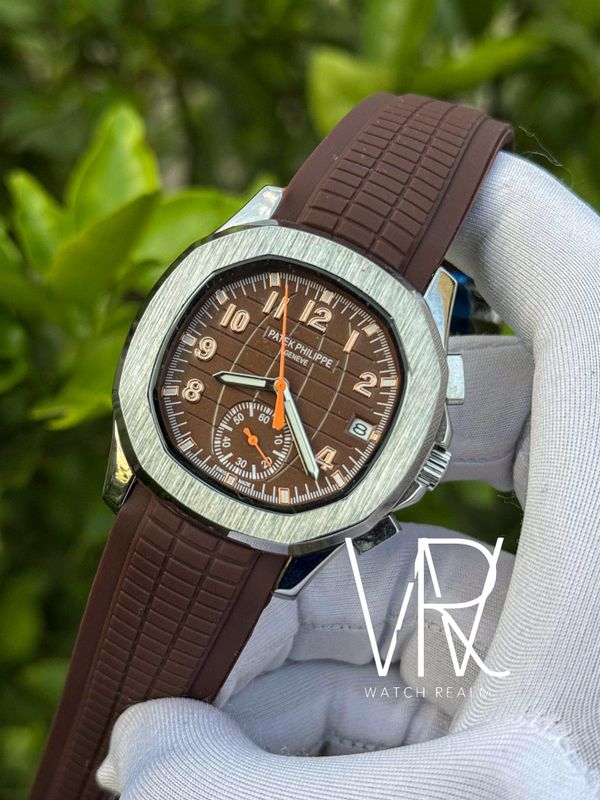 PATEK AQUANAUT MAROON BELT BROWN DIAL