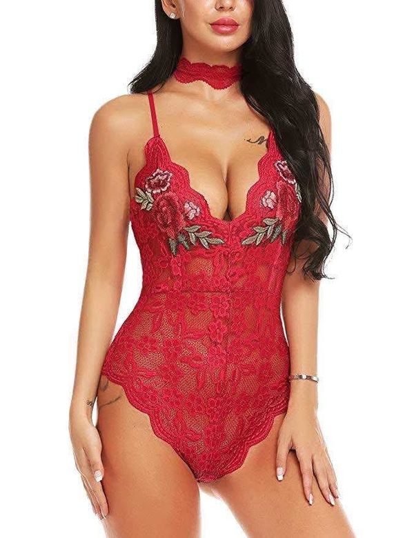 Embroidered hollo lace nighty - Image 4
