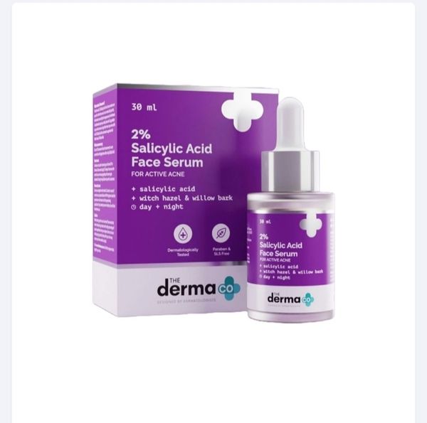 The Derma Co 2% Salicylic Acid Serum with Witch Hazel & Willow Bark for Active Acne 30 ml