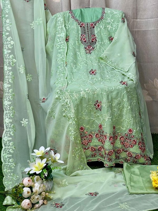 Semi –Embroidery & Sequence Work Party dress