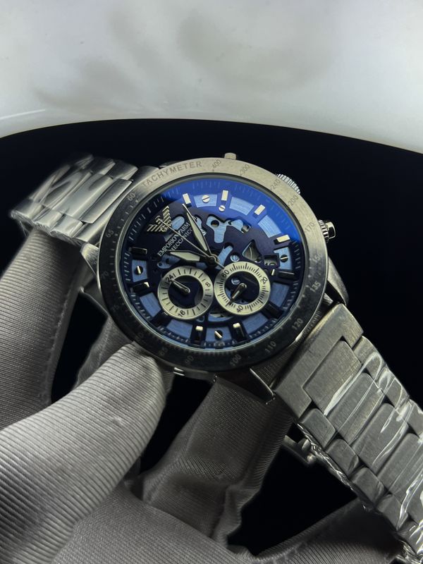 Emporio armani macanicco Silver case Blue dial Semi AAA Grade