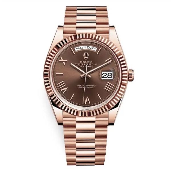 Rolex Day-Date 228235-0002 President 40mm Rose Gold Chocolate ...