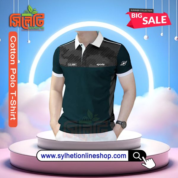 Polo Cotton T-Shirt (U.S ARMY) For Men's