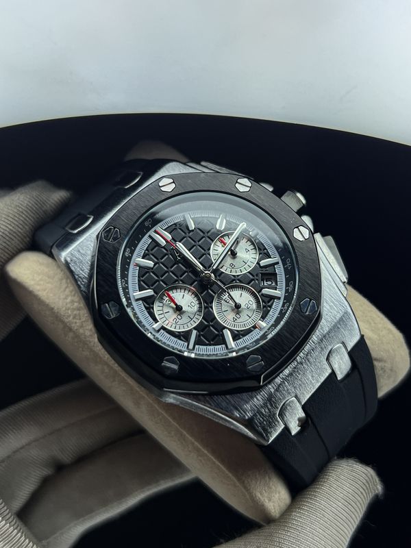 AP Silicone white Sub Silver Case black belt Semi AAA Grade