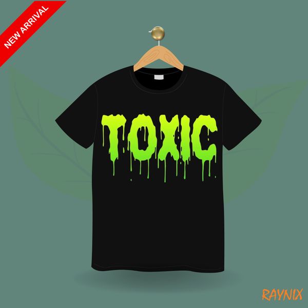 Typography TOXIC Design Printed T-Shirt