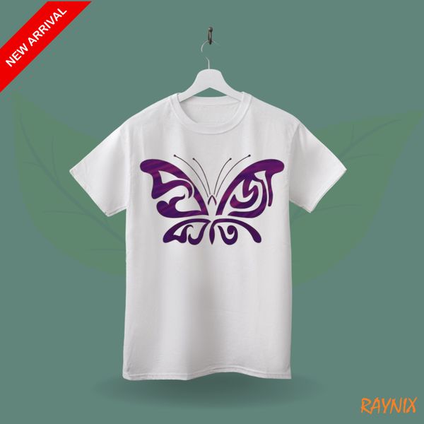 Bangla Typography Butterfly Design Printed T-Shirt