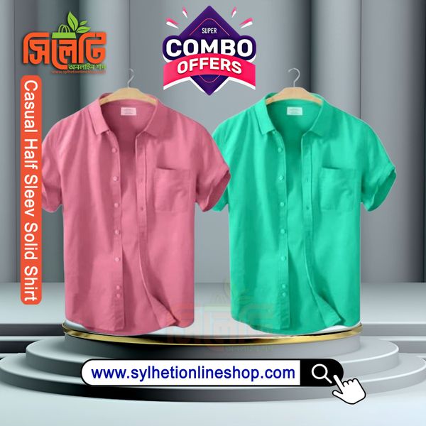 Combo Men's Stylish Half Sleev Casual Solid Shirt